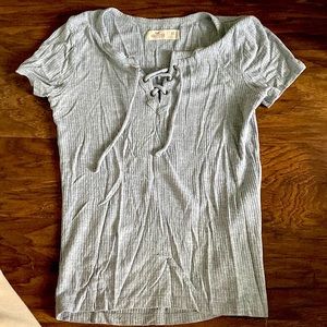 Grey Rib-Knit T-Shirt!